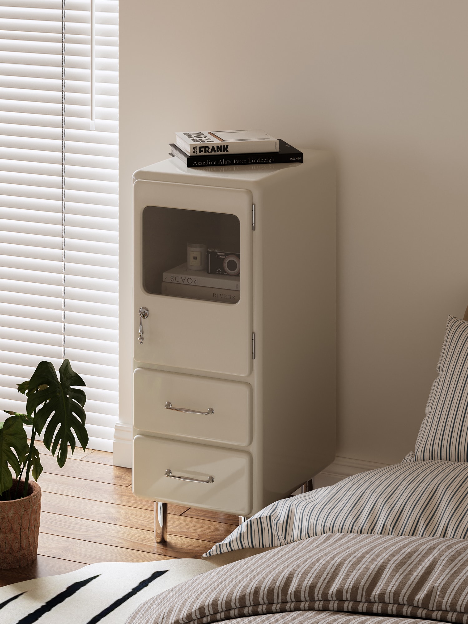 日式复古超窄床头柜场景图 3